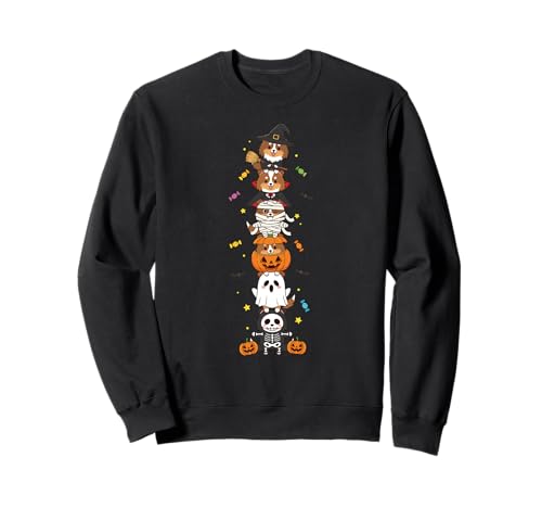 Shetland Sheepdog Hexe Vampir Ghost Halloween Herren Damen Sweatshirt von Shetland Sheepdog Halloween Skeleton Mummy Outfits