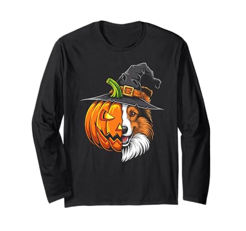 Shetland Sheepdog Kürbis Jack O Laterne Halloween Kinder Herren Langarmshirt Shetland Sheepdog Kürbis Jack O Laterne Halloween Kinder Herren Langarmshirt von Shetland Sheepdog Lovers Halloween Pumpkin Outfits