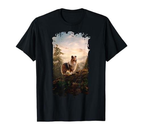 Shetland Sheepdog Sheltie Mountain Paw Design Hund Mama Papa T-Shirt von Shetland Sheepdog Sheltie Dog Lovers