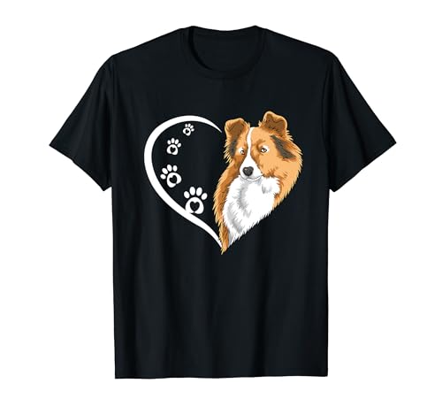 Shetland Sheepdog T-Shirts für Frauen Mädchen Kinder Herz T-Shirt von Shetland Sheepdog T Shirt & Tees Co