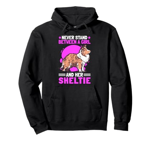 Mädchen mit Shetland Sheepdog Sheltie Pullover Hoodie von Shetland Sheepdog britischer Schäferhund Sprüche