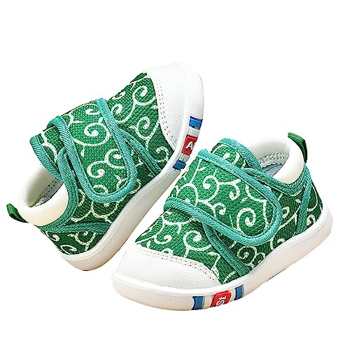 Kinderschuhe Turnschuhe für Kleinkinder, Jungen und Mädchen, Meereswellenmuster, Frühling und Herbst, weicher Boden, rutschfest, bequem, Outdoor-Freizeitschuhe Sportschuhe 23 (Green, 23 Infant) von Shffuw