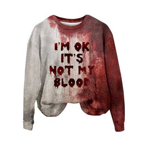 Shffuw Problem Gelöst Halloween Kostüme Damen I´m Fine Print Rundhals Langarm Pullover Blutigem Muster Halloween Kostüme Blutige Wunde Langarmshirt Soft Locker Pulli Autumn Pullover Damen Sweatshirt Shffuw Problem Gelöst Halloween Kostüme Damen I´m Fine Print Rundhals Langarm Pullover Blutigem Muster Halloween Kostüme Blutige Wunde Langarmshirt Soft Locker Pulli Autumn Pullover Damen Sweatshirt von Shffuw