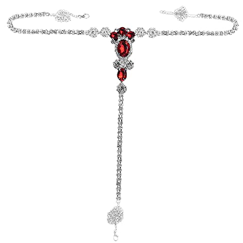 Shffuw Sexy Rock Damen FüR Sex Slip Rot Damen Wasser Taille Kette Nachtclub Sexy Körperkette Spaß Schmuck Körperkette Schlafanzug Damen Sexy Sexy Kleid (Silver, One Size) von Shffuw