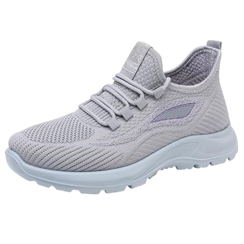 Shffuw Sneaker Damen Leicht und Bequem rutschfest Orthopädische Laufschuhe Ergonomischer Schmerzlinderungs-Schuh Shock Absorbing Turnschuhe Atmungsaktiv Sportschuhe Einfarbig Flache Walkingschuhe von Shffuw