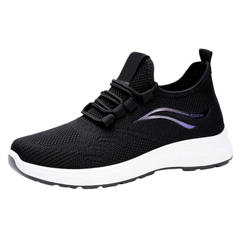 Shffuw Sneaker Damen Leicht und Bequem rutschfest Orthopädische Laufschuhe Ergonomischer Schmerzlinderungs-Schuh Shock Absorbing Turnschuhe Atmungsaktiv Sportschuhe Einfarbig Flache Walkingschuhe von Shffuw