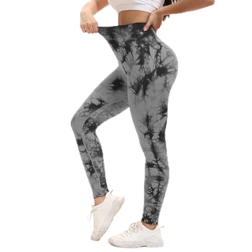Shgiloo Frauen Leggings nahtlos - hohe Taille Tie Dye für Workout Tummy Control Yoga Pants, Sport Strumpfhosen für Running Fitness von Shgiloo