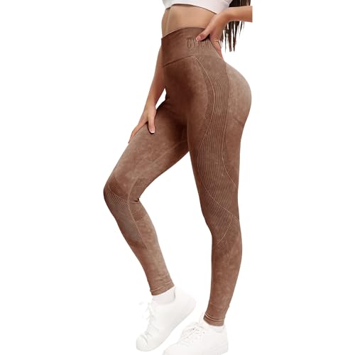 Shgiloo Leggings für Frauen Nahtlose Stretch Gym, hohe Taille Butt Lifting Yoga Pants, Buttery Soft Tummy Control Sports Tights von Shgiloo