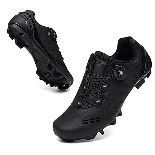 Fahrradschuhe MTB Herren,Rennradschuhe Damen,Radschuhe Kompatible SPD/SPD-SL Lock System Mountainbike Schuhe,Schwarz,40 von Shhyy