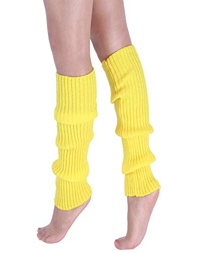 1 Paar Bein Stulpen Damen Mädchen Warme Ballett Beinstulpen Beinwärmer Stricken 80Er Gelb von ShiFan