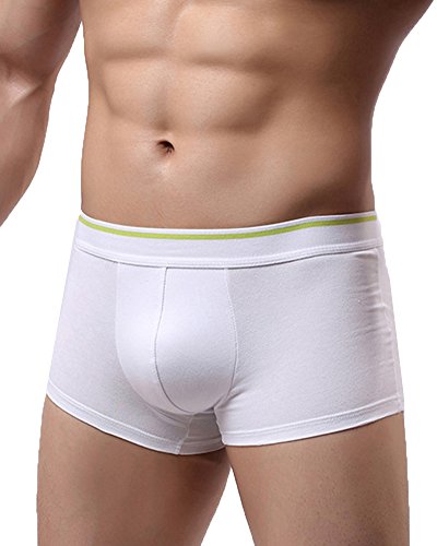 Herren Basic Boxer Briefs Boxershorts Unterhose Enge Elastizität Shorts Unterwäsche Weiß M von ShiFan