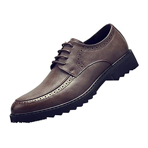 Herrenschuh Schlichter Business Halbschuhe Brogue Schuhe Aus Kunstleder Mit Schnürer Braun 38 von ShiFan