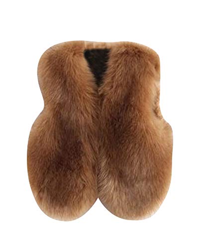 Kunstpelz Ärmellose Weste Gilet Wrap Shrug Jacke Mantel Wärmer Outwear Für Mädchen Kamel 120 von ShiFan