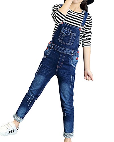 ShiFan Mädchen Kinder Latzhose Freizeit Jumpsuit Lang Overall Jeans Mit Hosenträger Wie Bild 120 von ShiFan