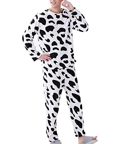 ShiFan Unisex Flannel Nachthemd Tier Sleepwear Set Freizeit Langen Ärmeln Pyjama Mit Tasche Weiß 1 M von ShiFan