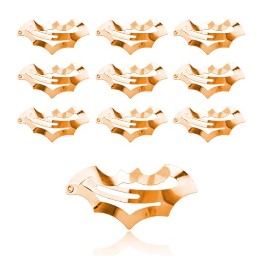 Halloween Snap Clips für Cosplay Party Gold Farbe Metall Haarspange Set für Tochter Schwester Fledermaus Thema Haarschmuck für Halloween Haarspangen für Frauen Mädchen von ShiQiao Spl