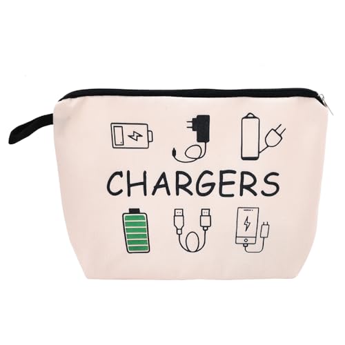 Ladekabel-Organizer-Tasche für Damen und Herren, Ladegerät-Organizer-Tasche für Reiserucksack mit Reißverschluss, Kulturbeutel, Geschenke für Freunde, Tochter, Sohn, weiß Ladekabel-Organizer-Tasche für Damen und Herren, Ladegerät-Organizer-Tasche für Reiserucksack mit Reißverschluss, Kulturbeutel, Geschenke für Freunde, Tochter, Sohn, weiß von ShiQiao Spl
