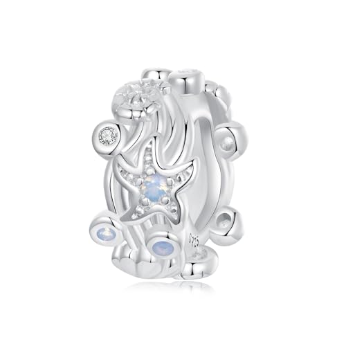 Blauer Ozean Stopper Charm Perlen für Pandora Armbänder, 925 Sterling Silber Silikon Schloss Abstandshalter Charm Perlen von ShiYu