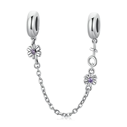 Blumen Sicherheitskette Charm für Pandora Armband,Sterling Silber Stopper Clip Perlen für Damen Armbänder Blumen Sicherheitskette Charm für Pandora Armband,Sterling Silber Stopper Clip Perlen für Damen Armbänder von ShiYu