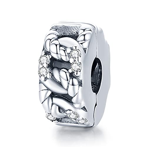Clip Spacer Charm passend für Pandora Armband Silberkette Clip Lock Stopper Bead Spacer Beads Damen Geschenke von ShiYu