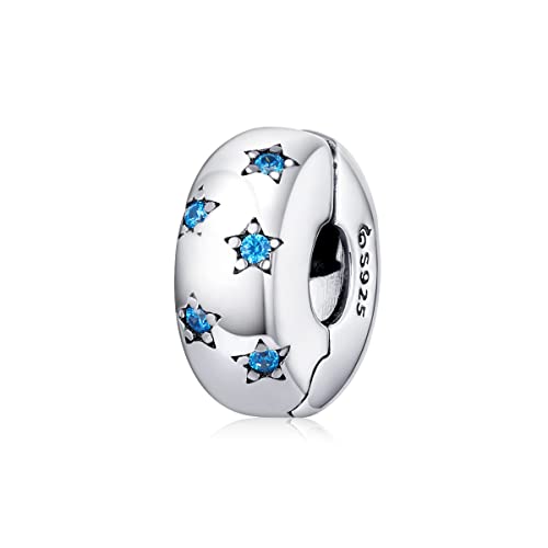 Stopper Clip Bead für Pandora Armbänder,925 Sterlingsilber Stern Spacer Stopper Bead Charm mit Schmuckkästchen von ShiYu