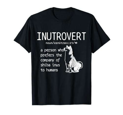 Shiba Inu Inutrovert Definition Hund Mama Papa Lustig Shiba Inu T-Shirt von Shiba Inu Apparel Co.