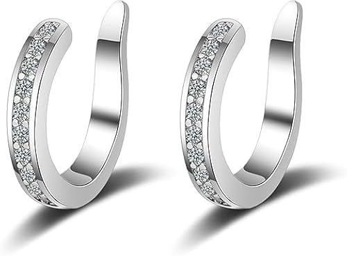 2025 Zafiller Ohrclip, Ohrkorrektor Non Piercing Ohren Manschette Knorpel Ohrringe, Pierceless Ears Cuff Ohrring für Frauen, Tragbare & Verstellbare Fake Ohrringe, 11 mm, Kupfer, Kein Edelstein von Shibeikadi