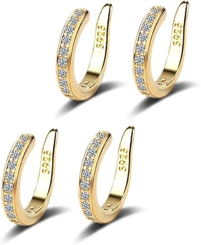 2025 Zafiller Ohrclip, Ohrkorrektor Non Piercing Ohren Manschette Knorpel Ohrringe, Pierceless Ears Cuff Ohrring für Frauen, Tragbare & Verstellbare Fake Ohrringe, 11 mm, Kupfer, Kein Edelstein von Shibeikadi