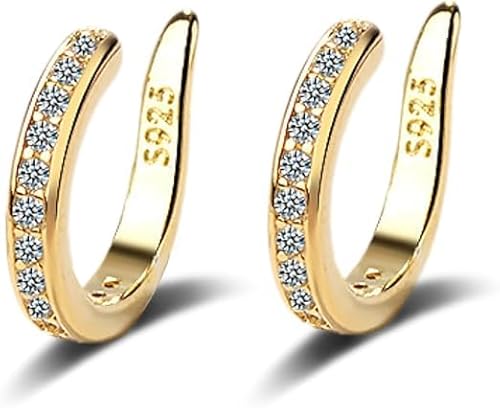 2025 Zafiller Ohrclip, Ohrkorrektor Non Piercing Ohren Manschette Knorpel Ohrringe, Pierceless Ears Cuff Ohrring für Frauen, Tragbare & Verstellbare Fake Ohrringe, 11 mm, Kupfer, Kein Edelstein von Shibeikadi