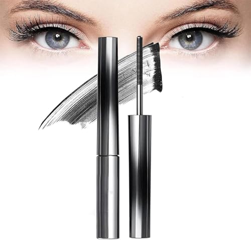 3D Curling Eyelash Iron Mascara, Iron Brush Mascara Waterproof, Non-Clumping Flake Proof Natural Thickening Lengthening Long Lasting Bristleless Mascara. (Black-1pcs) von Shibeikadi