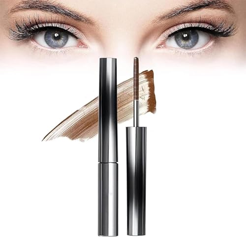 3D Curling Eyelash Iron Mascara, Iron Brush Mascara Waterproof, Non-Clumping Flake Proof Natural Thickening Lengthening Long Lasting Bristleless Mascara. (Brown-1pcs) von Shibeikadi