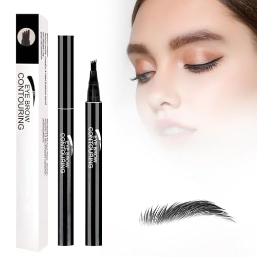 4-Head Split Waterproof Eyebrow Pencil, 2025 Microblading Eyebrow Pen Eye Brow Pencils for Women, 3D Creates Natural Looking Brows Eye Eyebrow Makeup Eyebrow Pen (Black) von Shibeikadi