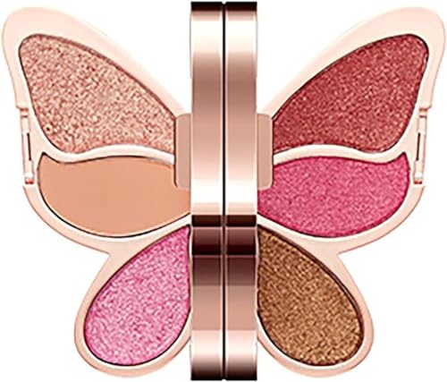 6 Colors Butterfly Eyeshadow Palette Makeup, Blendable Long Lasting Waterproof, Palette Pearl Glitter Matte Color Makeup Butterfly Makeup Palette (#02) von Shibeikadi