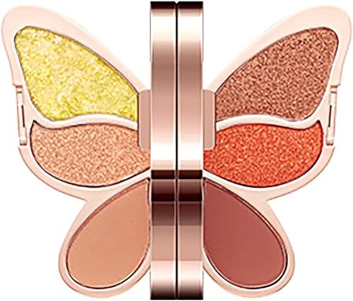 6 Colors Butterfly Eyeshadow Palette Makeup, Blendable Long Lasting Waterproof, Palette Pearl Glitter Matte Color Makeup Butterfly Makeup Palette (#03) von Shibeikadi