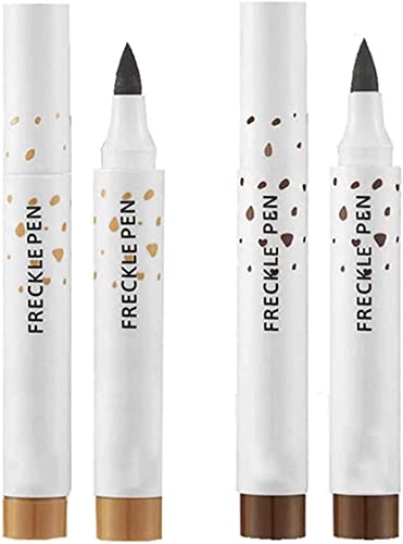 Natural Freckles Makeup Pen, Long Lasting Waterproof Neutral Lightweight Freckle Makeup Tool, Create The Most Effortless Sunkissed. (Mix 2pcs) von Shibeikadi