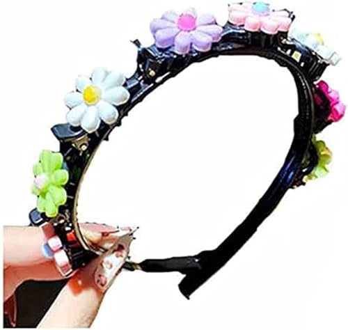 Süße Prinzessinnen-Haarnadel für Mädchen, Sommer, kleines Mädchen, geflochtene Haarnadel, Kopfschmuck, Cartoon-Haarbänder, Zopf-Haar-Werkzeug, super süß (bunte Blumen) von Shibeikadi