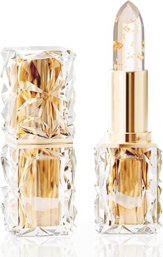 Transferproof Color Changing Lipstick, Gold Crystal Ph Lipstick Color Changing, Long Lasting 24 Hours Moisturizing Glossy Shine Lip Gloss for Women. (01) von Shibeikadi