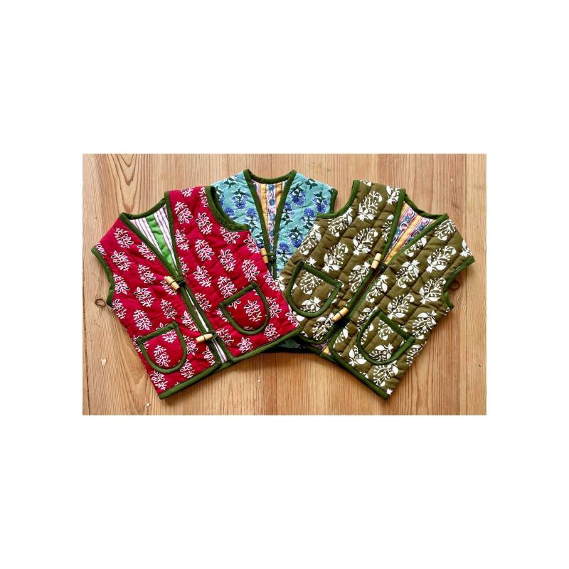 Neugeborenen-6 Monate Weste Block Print Reversible Quilted Gilet Baby Neugeborene Shower Geschenk von ShiboriLondon