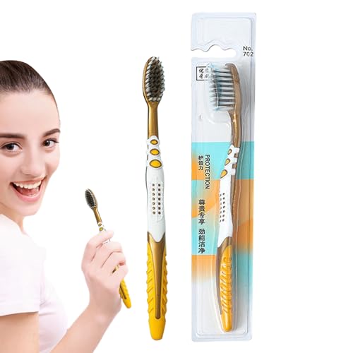 Handzahnbürste, weiche Zahnbürste,Tragbare Zahnbürste mit weichen Borsten - Tragbare Zahnseide-Zahnbürste, saubere Zahnbürste für Reisen, Frauen, Männer und Familie von Shichangda