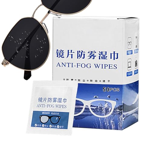 Linsentücher | 50 Stück vorbefeuchtete Mehrzweck-Brillenpads | Brillenwischtücher für den Innen- und Außenbereich für Badezimmerspiegel, Kamera, Schutzbrillen, Auto-Rückspiegel von Shichangda