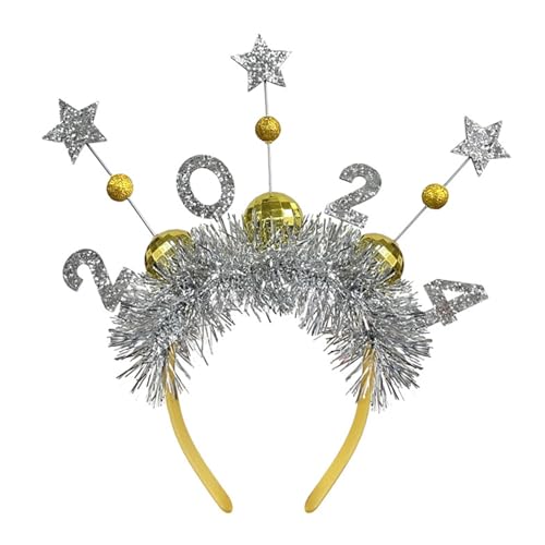 Neujahrs-Stirnband,Kreatives Stirnband für Silvester 2024 | Party-Haar-Styling-Zubehör, leichte Tiara für Schultreffen, Treffen zu Hause, Bar-Party Shichangda von Shichangda