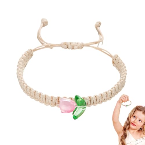 Shichangda Blumenarmband, handgefertigtes gewebtes Stoffarmband,Handgefertigtes gewebtes Boho-Armband | Verstellbares Bohemian-Armband mit Perlen für Teenager-Mädchen von Shichangda