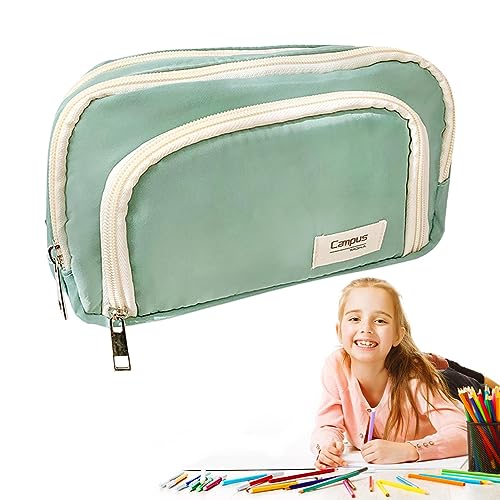 Shichangda Federmäppchen - Aufbewahrungstasche für Klassenzimmer-Briefpapier, großer Kosmetik-Organizer mit 3 Fächern | Schulbedarfszubehör für Marker, Stifte und Radiergummis von Shichangda