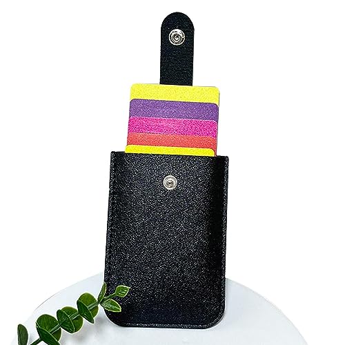 Shichangda Geldbörse minimalistisch - Leichter, schlanker Kreditkartenhalter mit 6 Fächern und leichtem Druckknopf | Dünner Kartenhalter für Mitgliedskarten, Ausweise, Groove Wallet von Shichangda