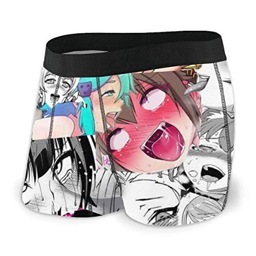 Shichangwei Herren Boxer Brief Men's Boxer Brief Underpants Ahegao Anime Printed Cotton Underwear Black von Shichangwei