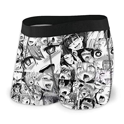 Shichangwei Herren Boxer Brief Men's Boxer Brief Underpants Ahegao Printed Cotton Underwear Black von Shichangwei