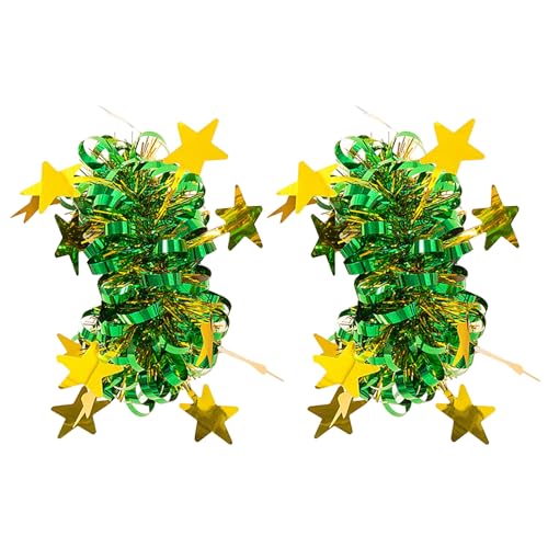 Shienfir Blumenschmuck, buntes Handgelenk-Blumenband, 2 Stück, für Kinder, Tanzstern-Dekoration, leuchtende Farben, elastisches Gummi-Armband, für Kinder, Performance, Party, Grün, 2 Stück von Shienfir