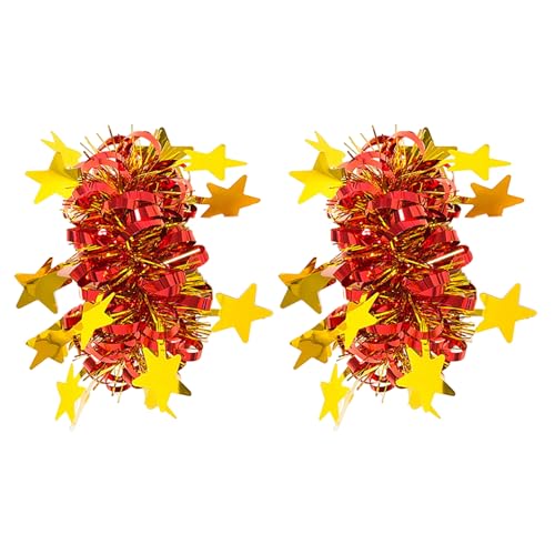 Shienfir Blumenschmuck, buntes Handgelenk-Blumenband, 2 Stück, für Kinder, Tanzstern-Dekoration, leuchtende Farben, elastisches Gummi-Armband, für Kinder, Performance, Party, Rot von Shienfir