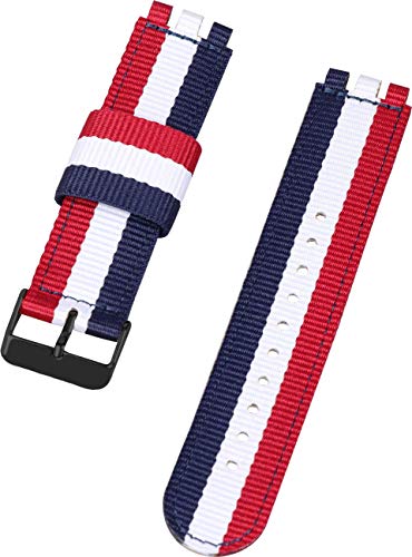 Shieranlee kompatibel mit Swatch Armband(17mm 19mm 20mm 22mm),Nylon Uhrenarmband verstellbares Ersatzband mit EdelstahlschnallenSoft Woven Nylon Replacement Band with Adjustable Closure von Shieranlee