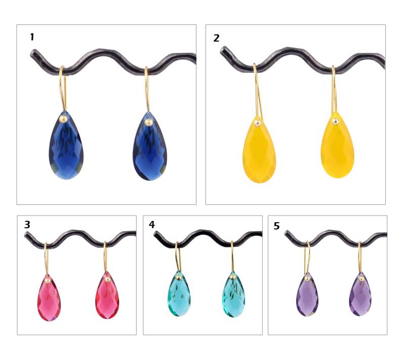 10 X 20 Mm Birnenform Chakerschnitt Hydro Quarz Vergoldet Haken Ohrringe, Ohrringe Frauen Simulierte Edelstein Ohrring Tropfen Ohrringe von ShifaJewels